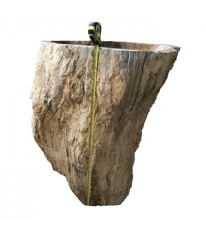 Petrified wood pedestal sink