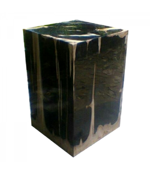 Petrified Wood Black Stool