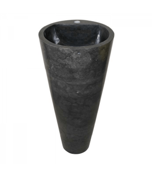 Round Pedestal Black Marble Full Polished