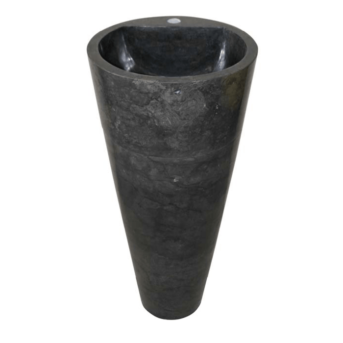 Round Pedestal Black Marble Full Polished